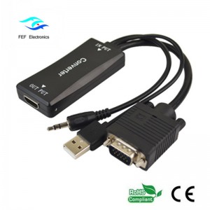 VGA samec na HDMI samice + audio + napájení USB Kód: FEF-HIC-011