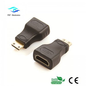 HDMI samice na mini HDMI samčí adaptér zlatý / poniklovaný Kód: FEF-H-022