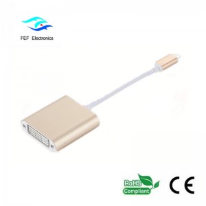 USB TYPE-C na DVI samice převodník ABS shell Kód: FEF-USBIC-003